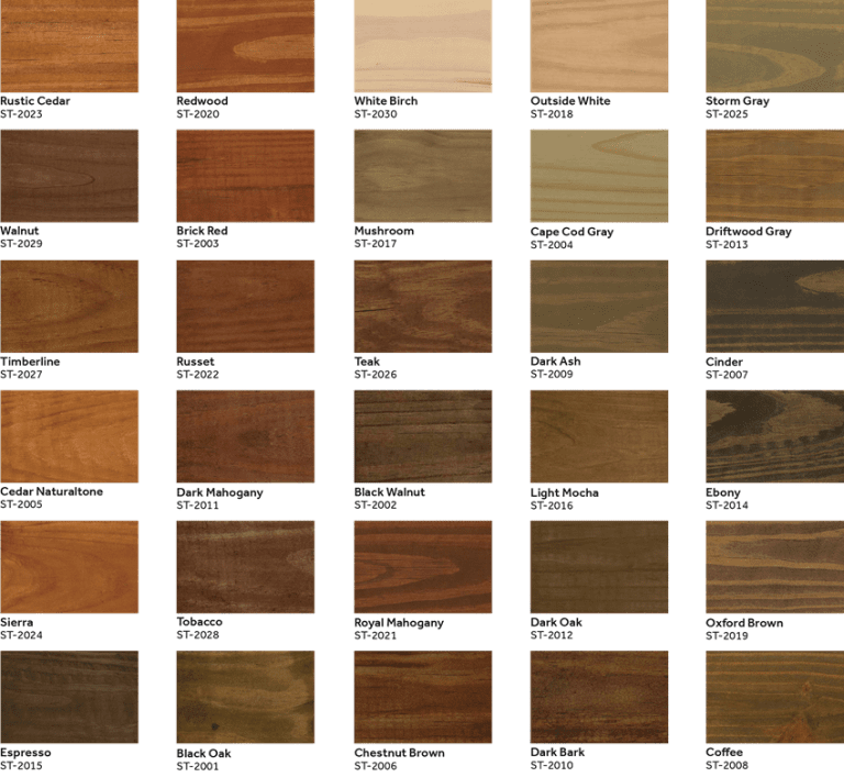 Exterior Wood Stain Colours