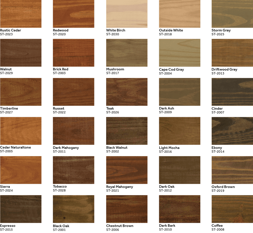 Exterior Wood Stain Colours