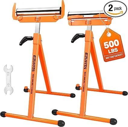 EZUVITA 2-pack folding roller stands for table saw support