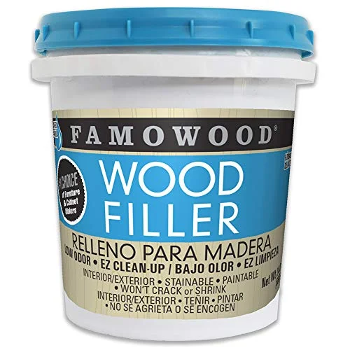 FamoWood Latex Wood Filler pint container, natural color