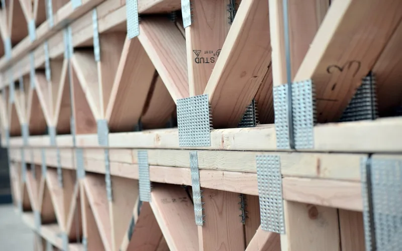Wood floor joists and subfloor framing, the structure beneath hardwood flooring