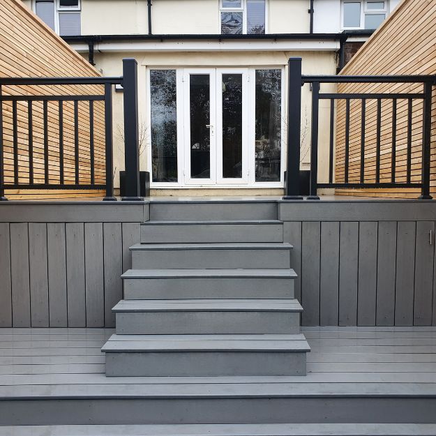 Grey Composite Decking Steps