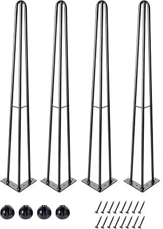 Set of 4 black hairpin table legs