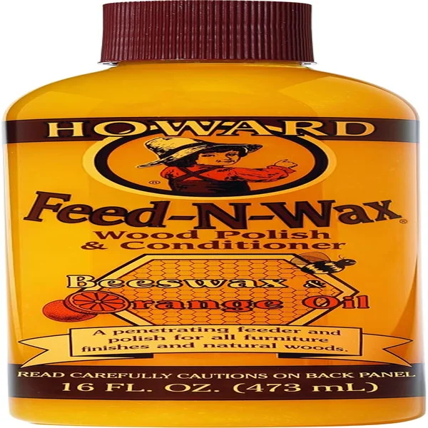 Howard Feed-N-Wax wood polish and conditioner bottle