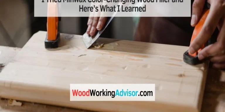 Applying Minwax color-changing wood filler to a board