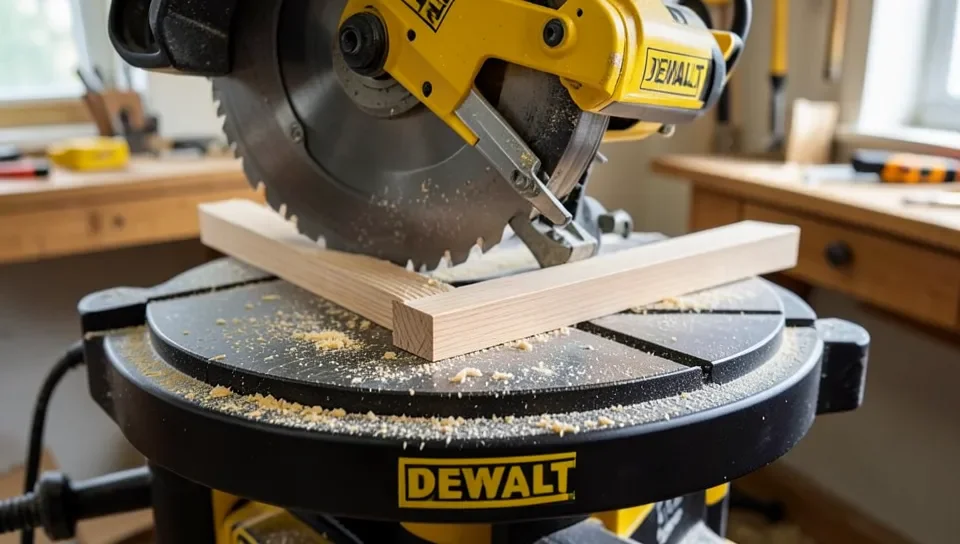 Cutting trim molding on a cordless miter saw