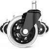 Set of polyurethane office chair caster wheels with 7/16 inch stem