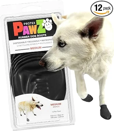 PawZ natural rubber dog boots, pack of 12