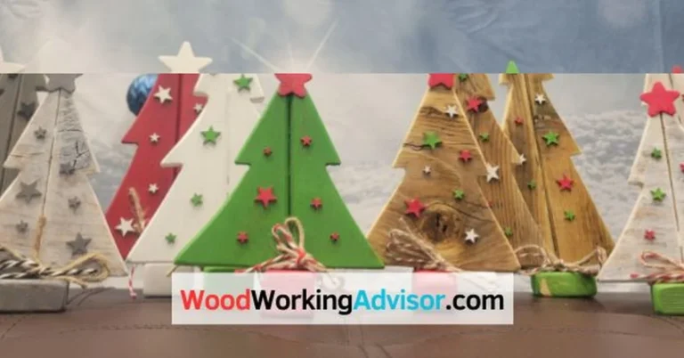 Painted plywood Christmas tree pattern cutouts in birch and pine, ready to display