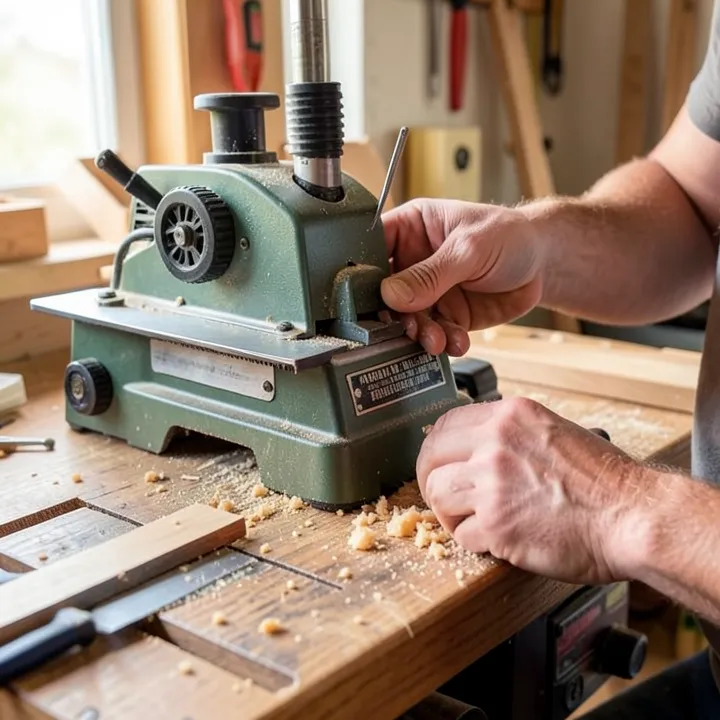 Checking the model number nameplate on a portable table saw for a recall