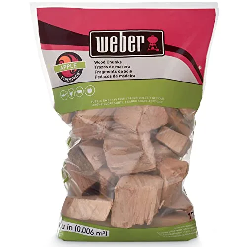 Weber Apple Wood Chunks, 4 lb bag, for smoking pork and poultry