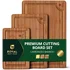Royal Craft Wood 3-piece bamboo cutting board set with side handles