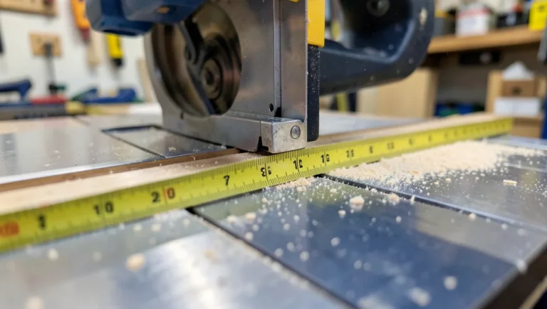 Checking a table saw rip fence alignment with a measuring tape