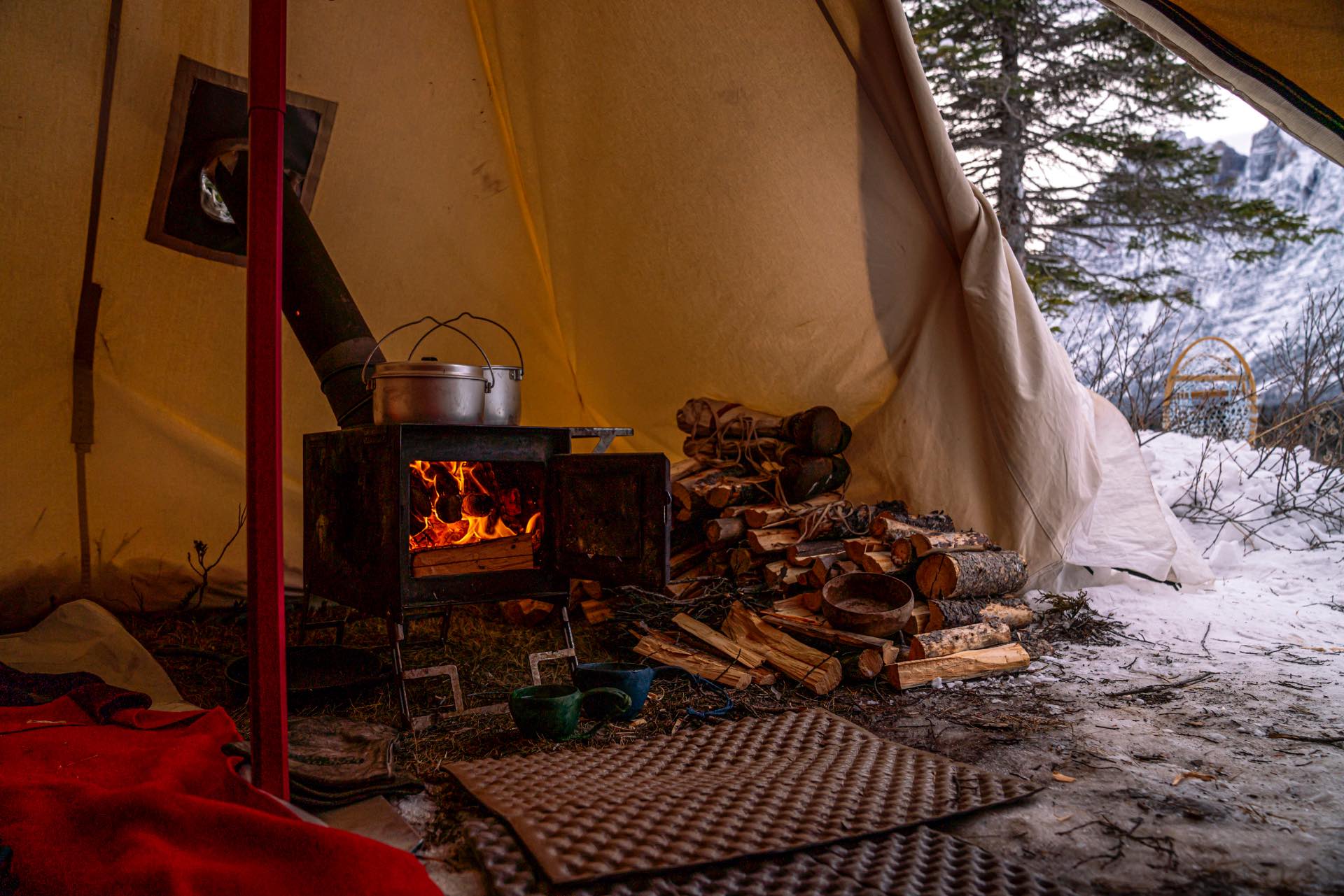 Winter Tents With Wood Stove