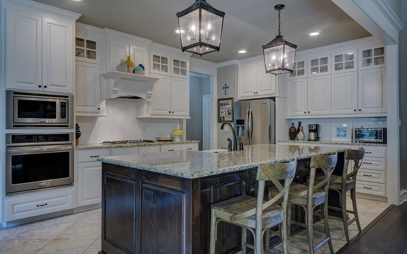 modern kitchen interior showing wood cabinetry and counter finish modern kitchen interior showing wood cabinetry and counter finish