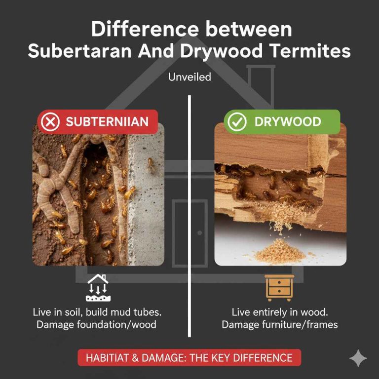 Difference between Subterranean And Drywood Termites