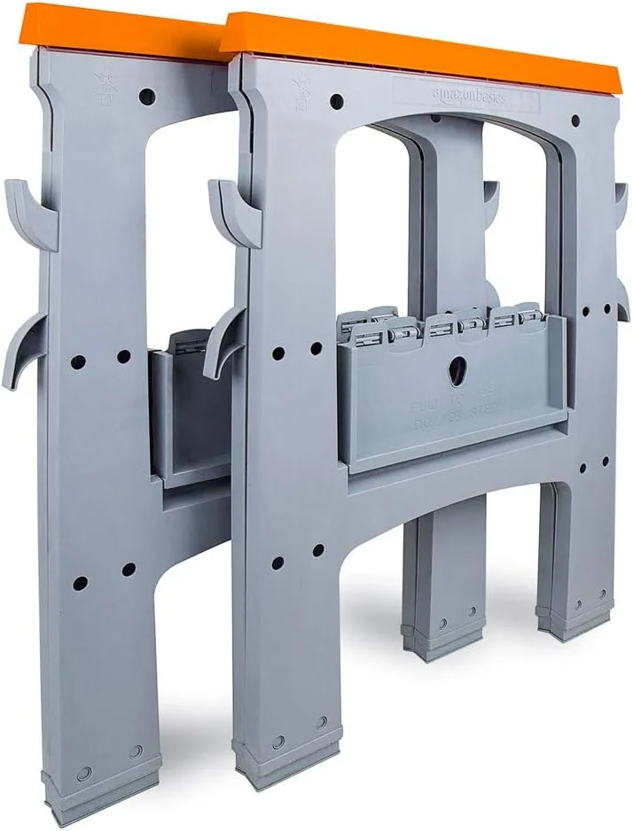 Amazon Basics Rectangular Folding Sawhorse Set of 2, 900 lb capacity