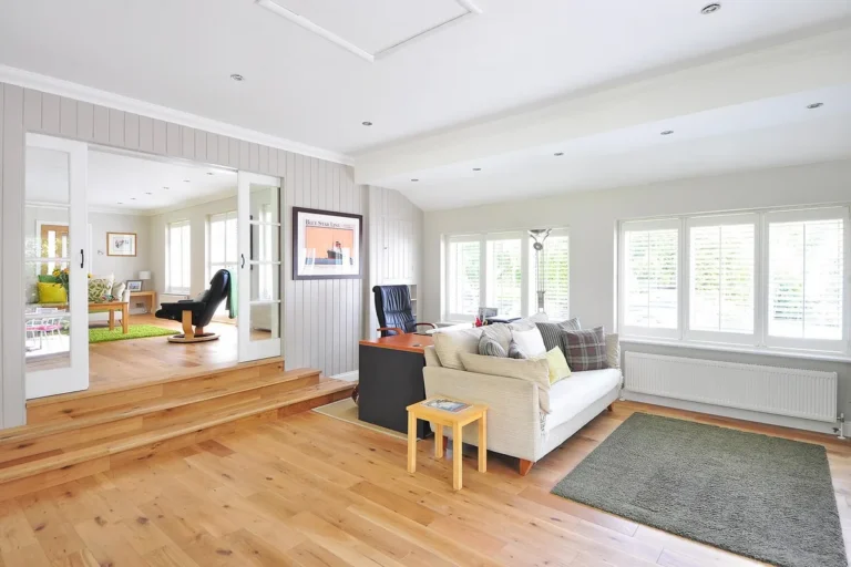 Bright living room with a clear-finished light hardwood floor