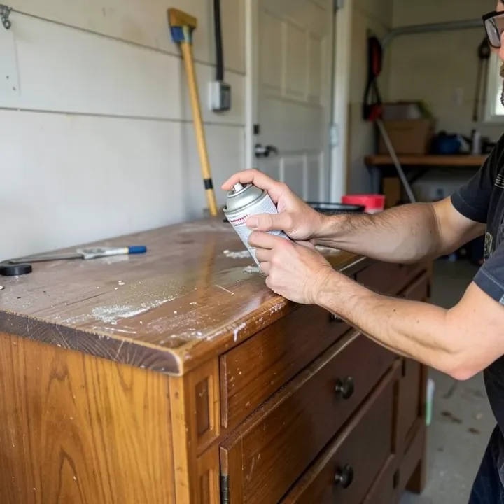 Applying bonding primer to wood furniture before spray painting without sanding