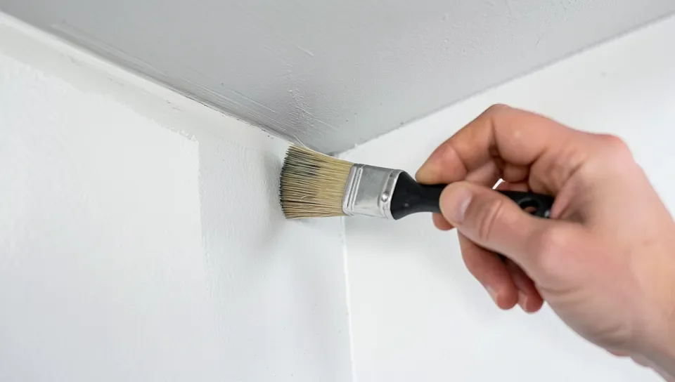 Using an angled brush for the cut-in technique near the ceiling
