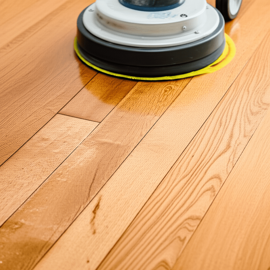 Generate a high-quality, relevant image prompt for an article about: Can You Buff Hardwood Floors Wi
