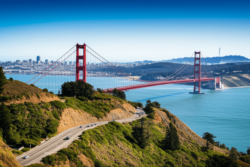 Generate a high-quality, relevant image prompt for an article about: How Far Is San Francisco From T