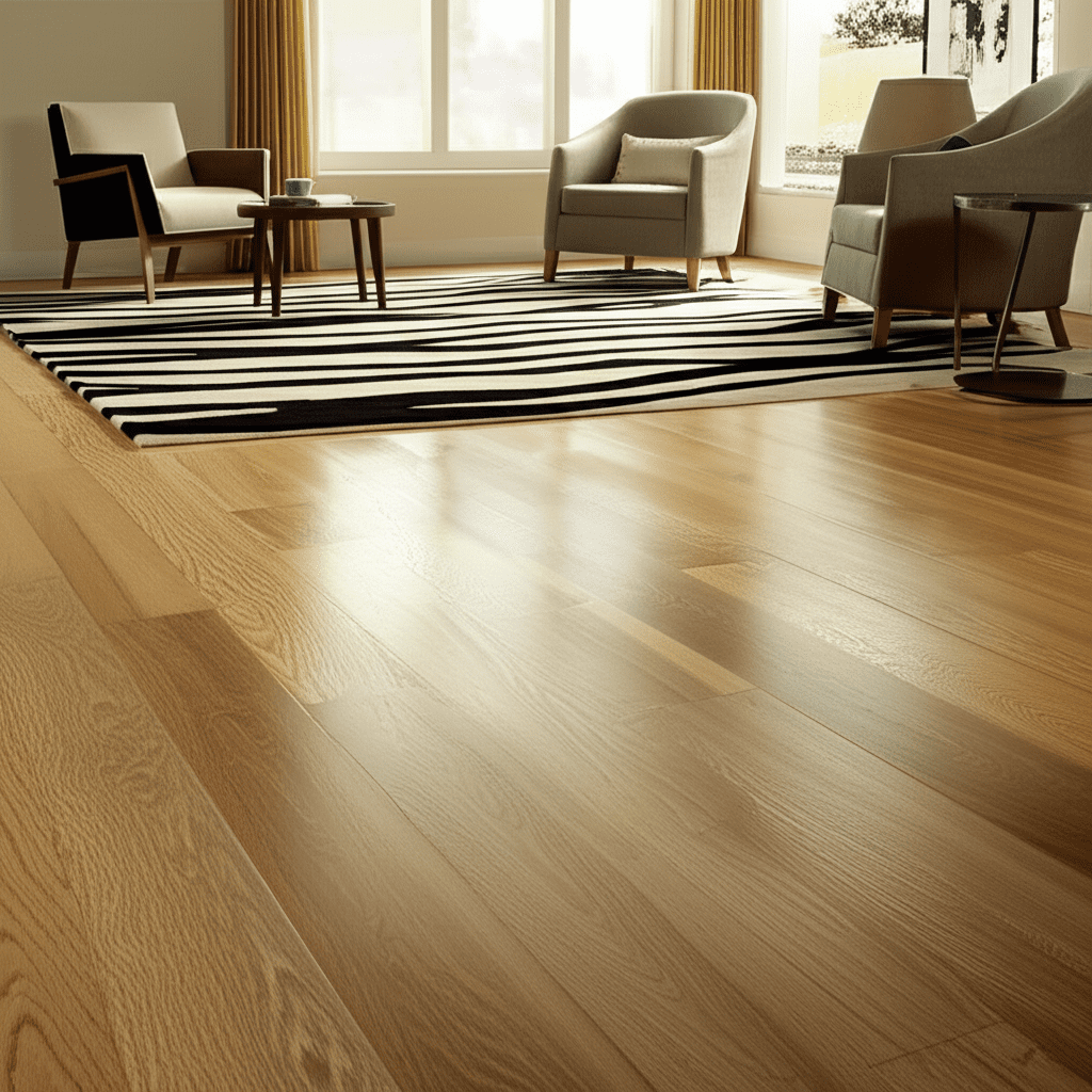 Generate a high-quality, relevant image prompt for an article about: Engineered Hardwood Flooring: L