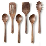 Black walnut wood utensil set Gudamaye 6-piece black walnut wooden cooking utensil set