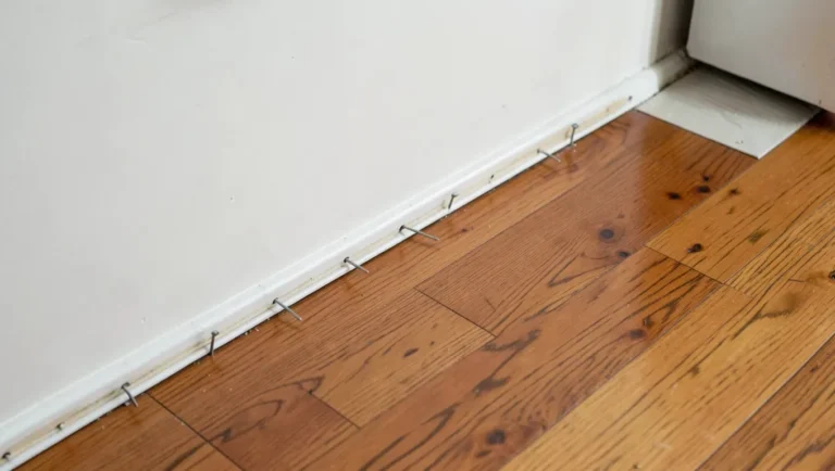 Tack strips with sharp nails run along the perimeter under most carpet installations