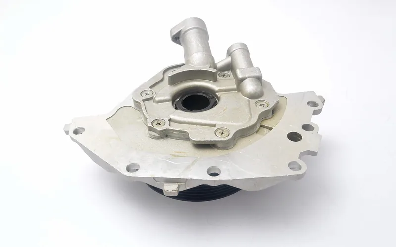 Close-up of a hydraulic gear pump, the component most affected by using the wrong fluid viscosity