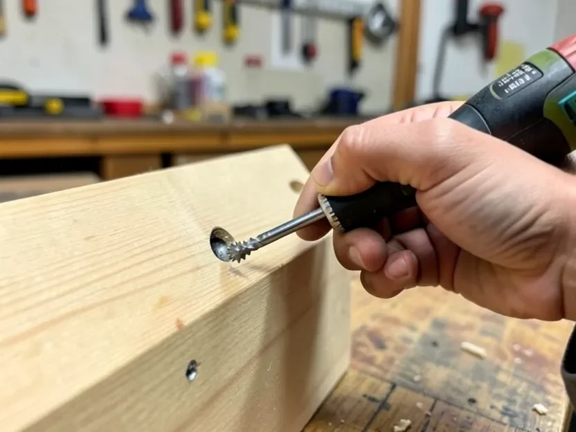 Driving a tamper-resistant security screw into wood with the matching security bit