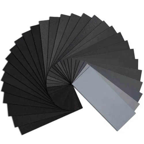 Multi-grit sandpaper assortment pack for wood furniture prep
