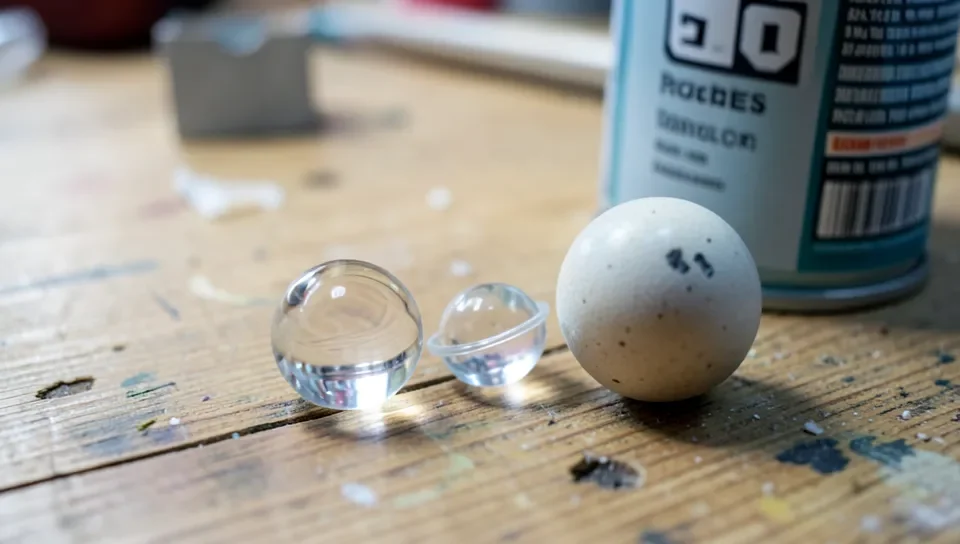 Glass, plastic, and ceramic ball options for a spray paint can agitator