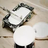 Standard vinyl-acrylic latex wall paint can with roller tray