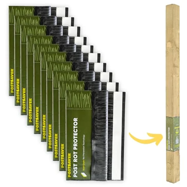 Postsaver Pro-Wrap sleeve for fence post ground-line rot protection