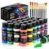 TMOL 24-Color Acrylic Paint Set with 12 Brushes