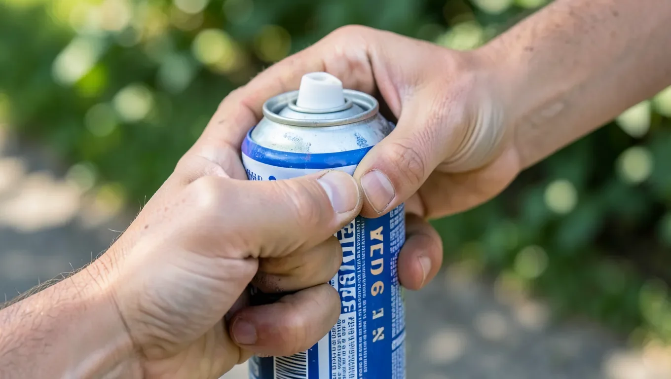 Shaking an aerosol spray paint can before use