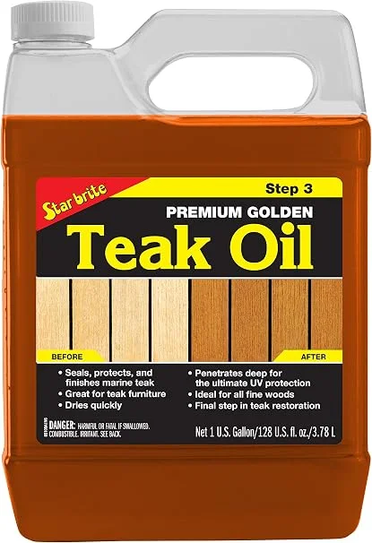 Star Brite Premium Golden Teak Oil sealer and UV protectant