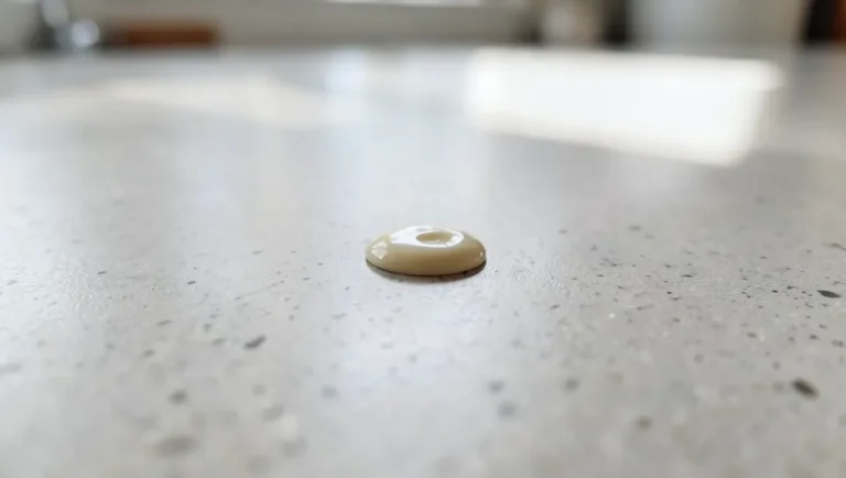 A small dried super glue spot on laminate