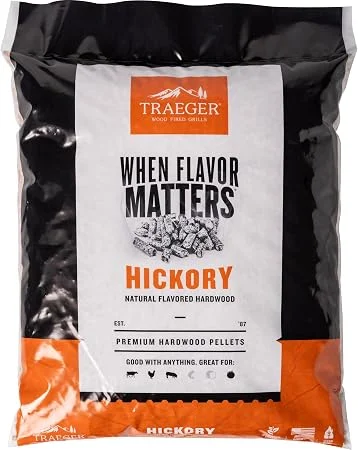 Traeger Grills Hickory 100% All-Natural Wood Pellets, 18 lb Bag
