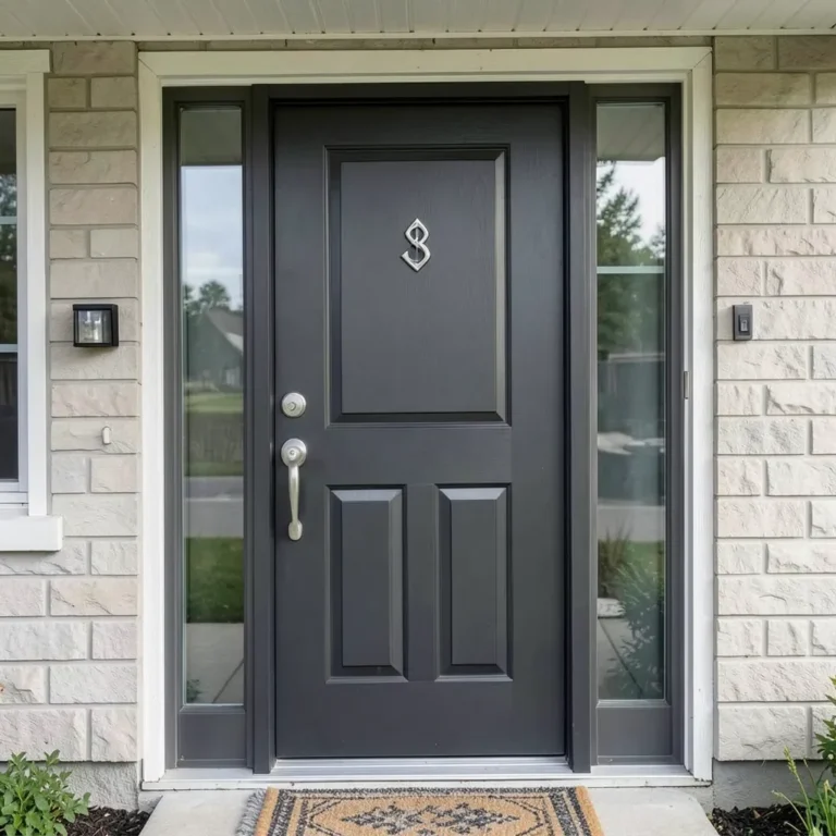 Freshly painted fiberglass entry door