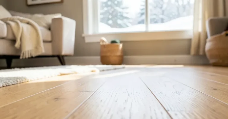 Engineered hardwood floor in a Minneapolis home during winter