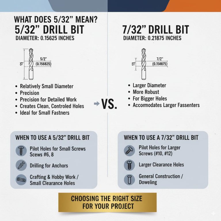 5/32 vs 7/32 Drill Bit: Which Pilot Hole Size Do You Need?