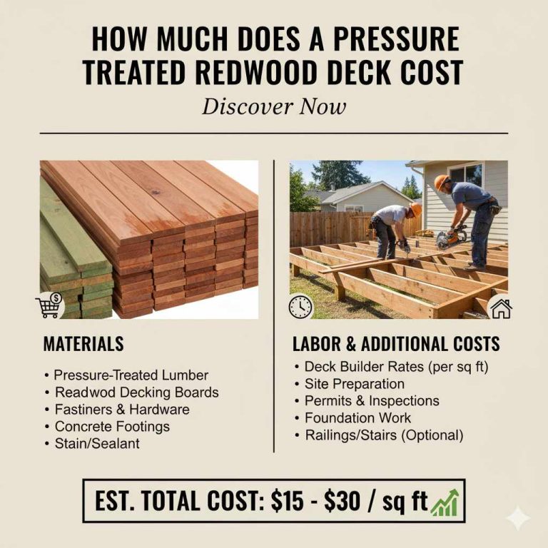 How Much Does a Pressure Treated Redwood Deck Cost