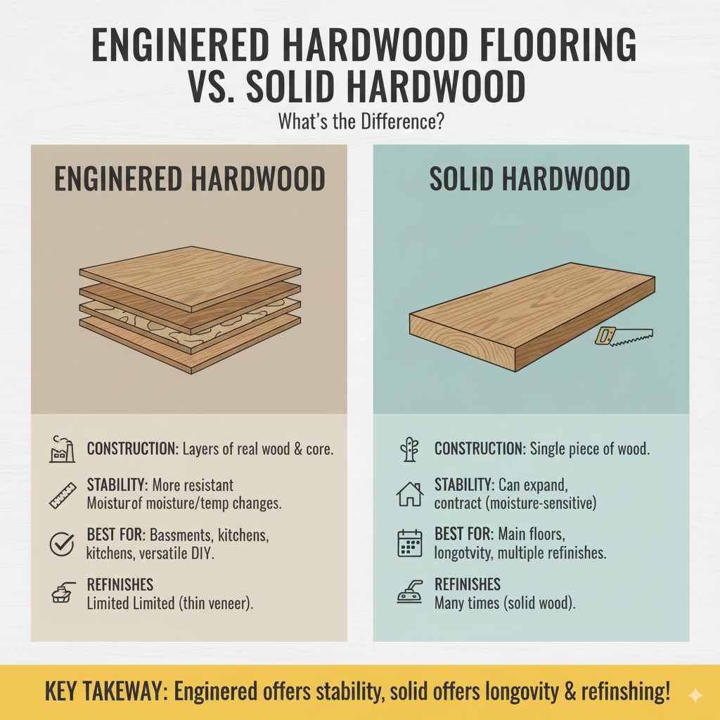 Engineered Hardwood Flooring vs. Solid Hardwood