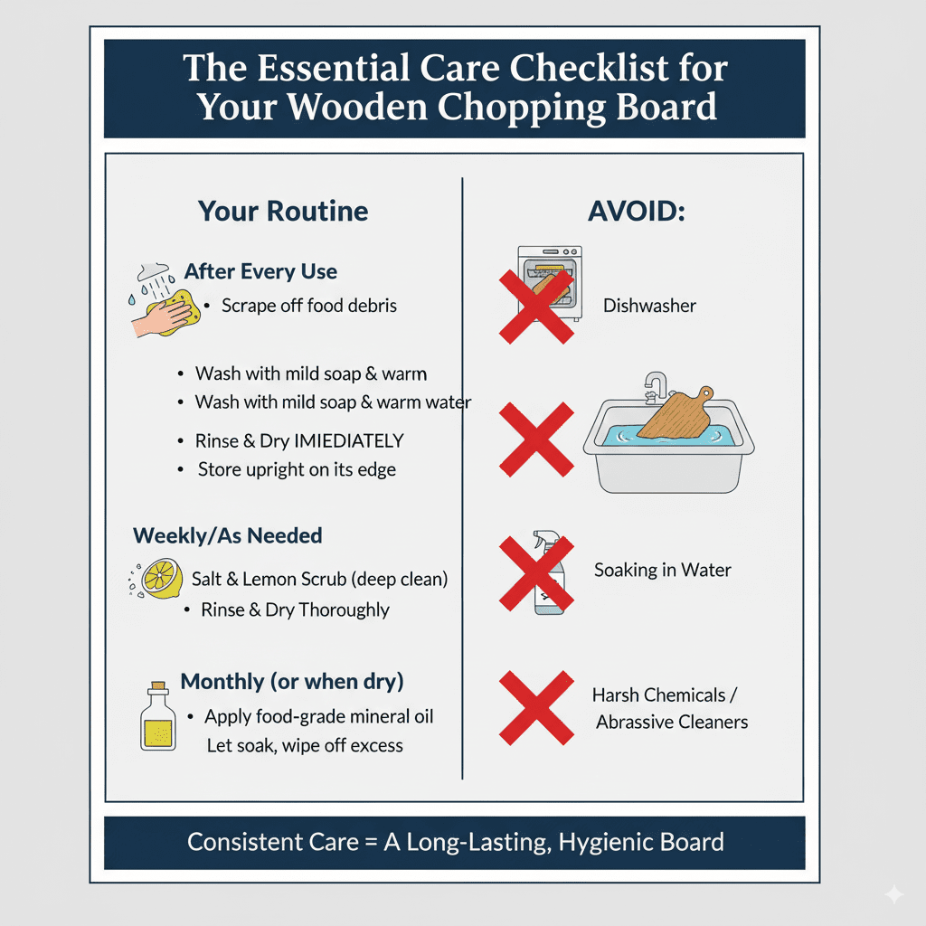 The Essential Care Checklist for Your Wooden Chopping Board