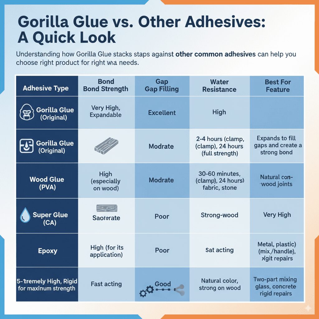 Gorilla Glue vs. Other Adhesives: A Quick Look