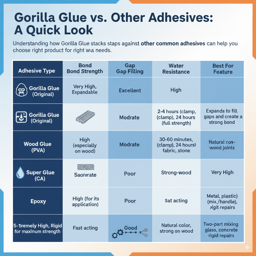 Gorilla Glue vs. Other Adhesives: A Quick Look