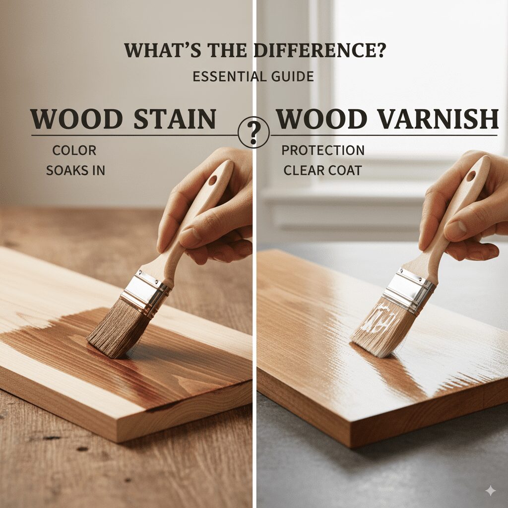 Stain versus varnish wood finish comparison