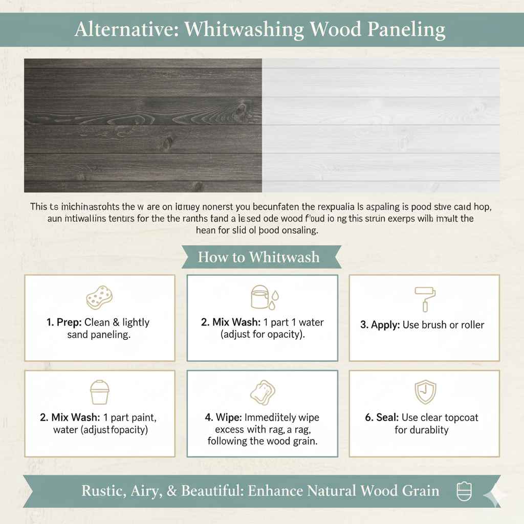 Whitewashing Wood Paneling